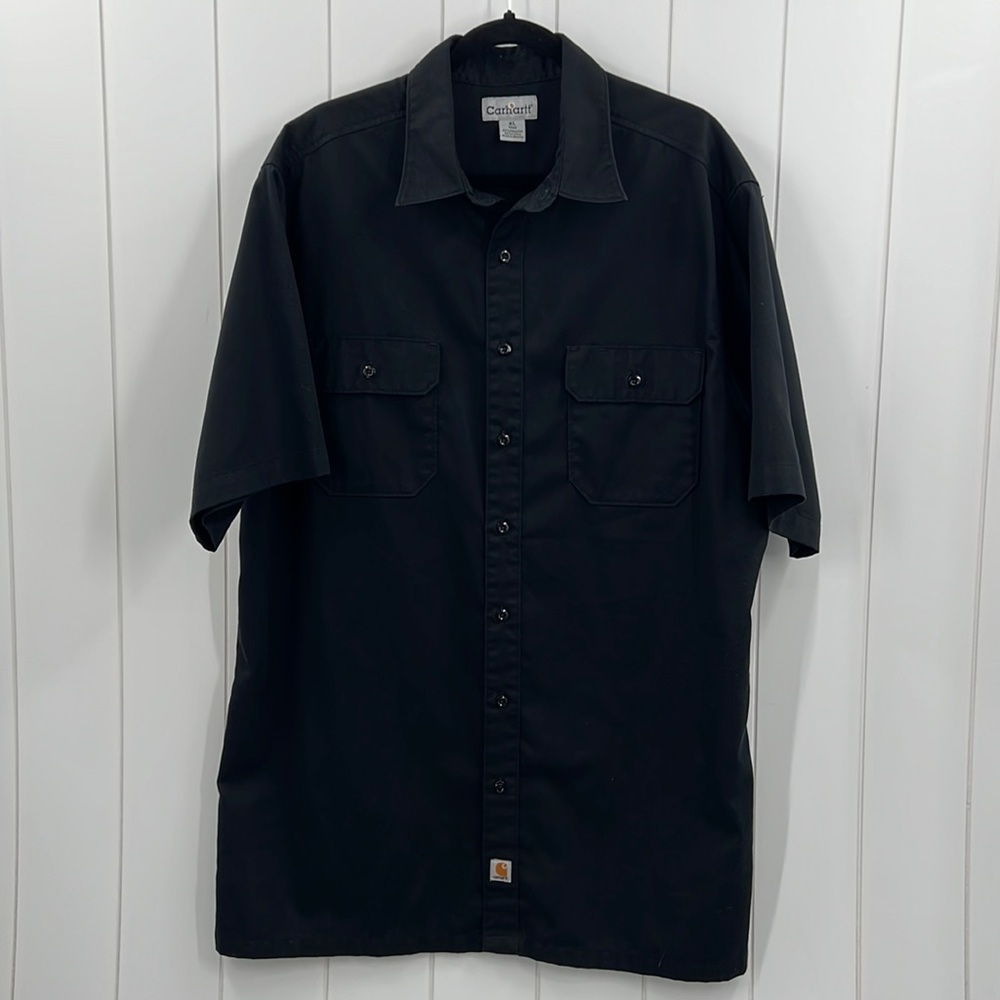 Carhartt Button Down Short Sleeve Shirt Black XL Tall